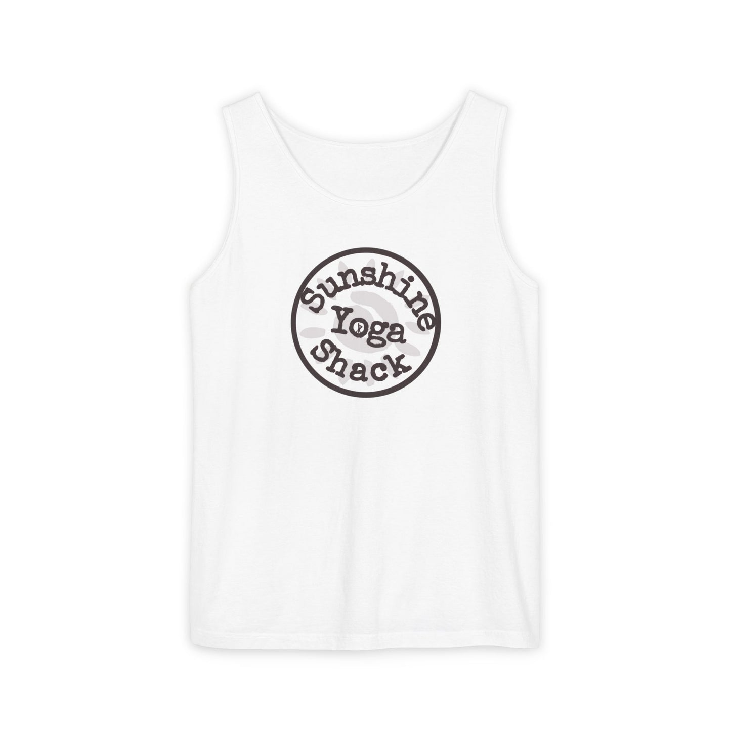Sunshine Yoga Shack Unisex Garment-Dyed Tank Top - Perfect for Summer Yoga and Relaxation