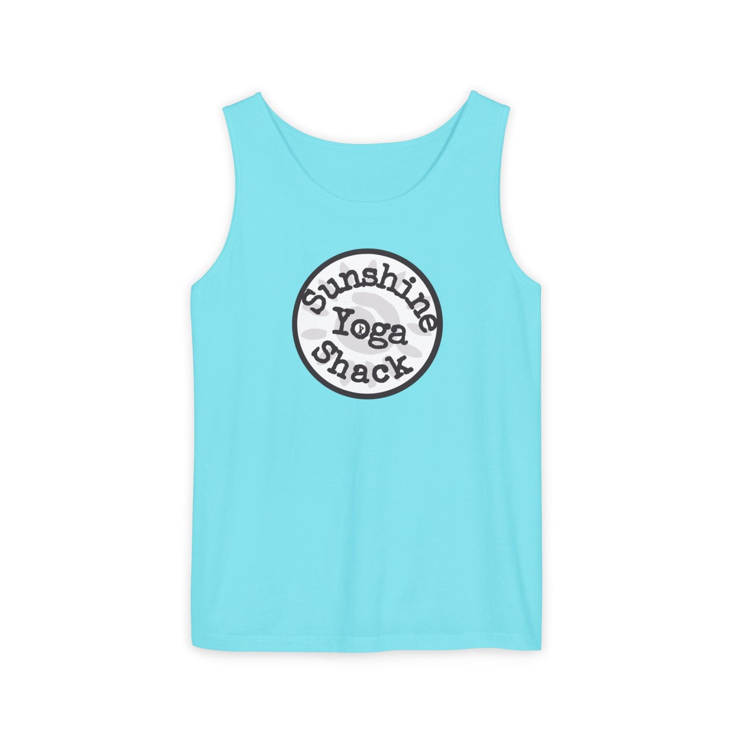 Sunshine Yoga Shack Unisex Garment-Dyed Tank Top - Perfect for Summer Yoga and Relaxation