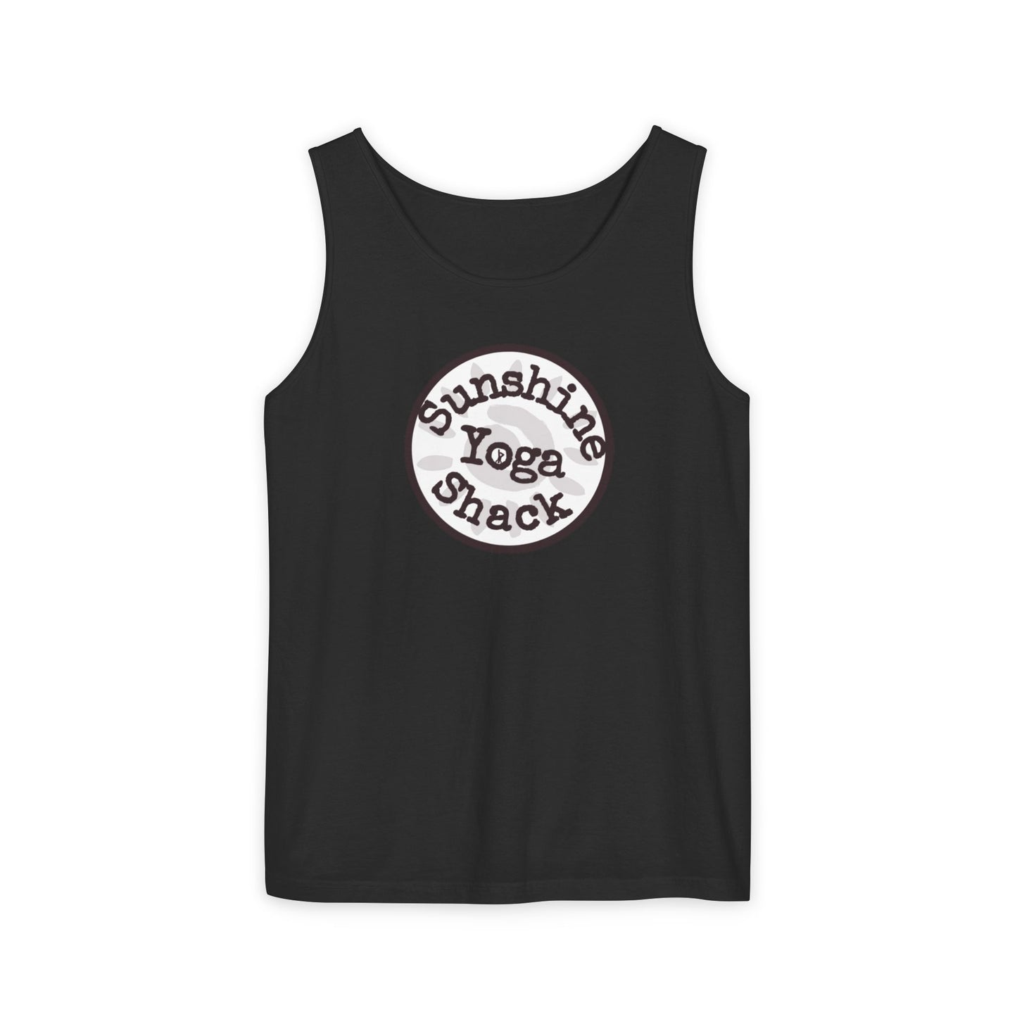 Sunshine Yoga Shack Unisex Garment-Dyed Tank Top - Perfect for Summer Yoga and Relaxation