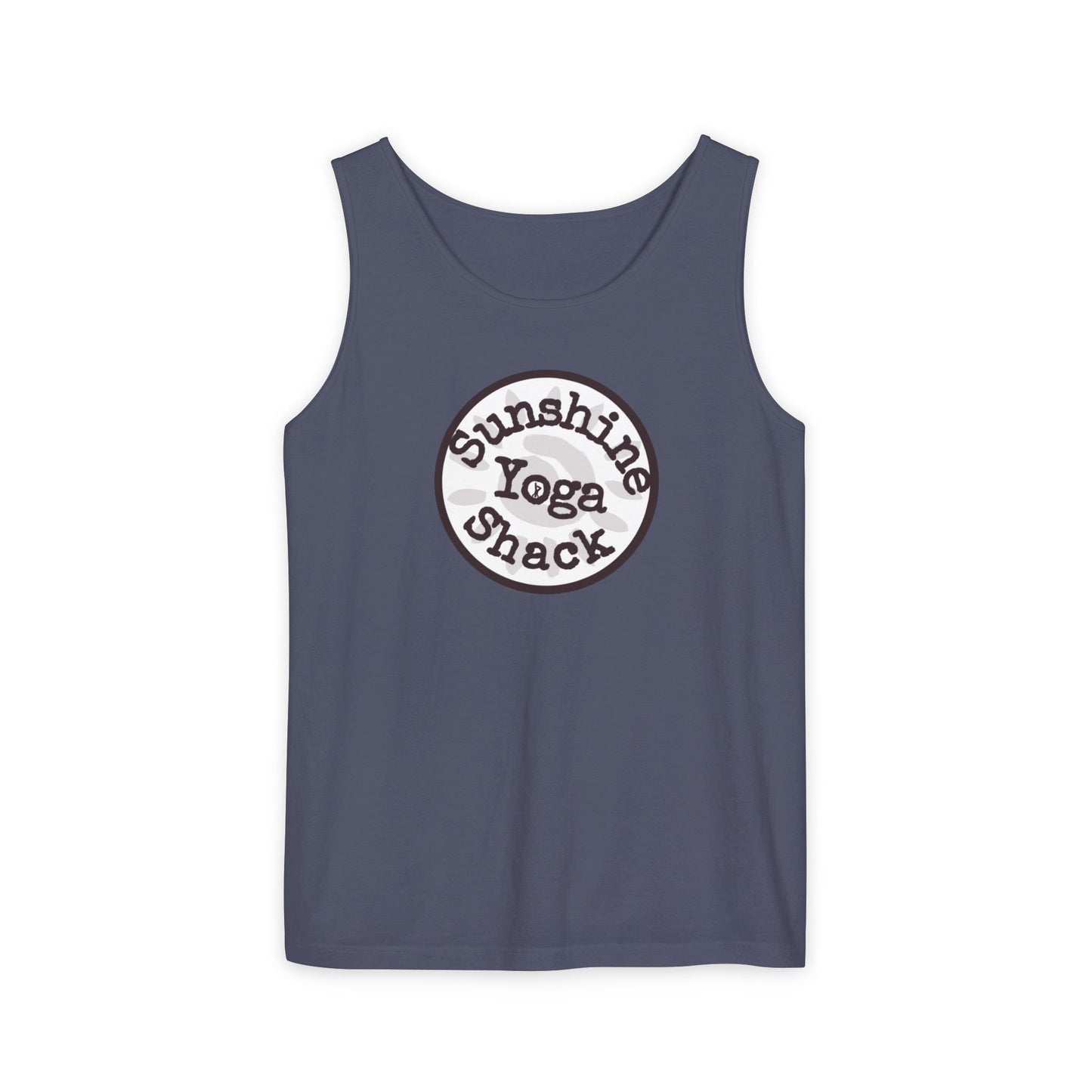 Sunshine Yoga Shack Unisex Garment-Dyed Tank Top - Perfect for Summer Yoga and Relaxation