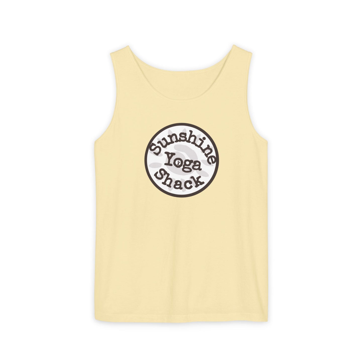 Sunshine Yoga Shack Unisex Garment-Dyed Tank Top - Perfect for Summer Yoga and Relaxation