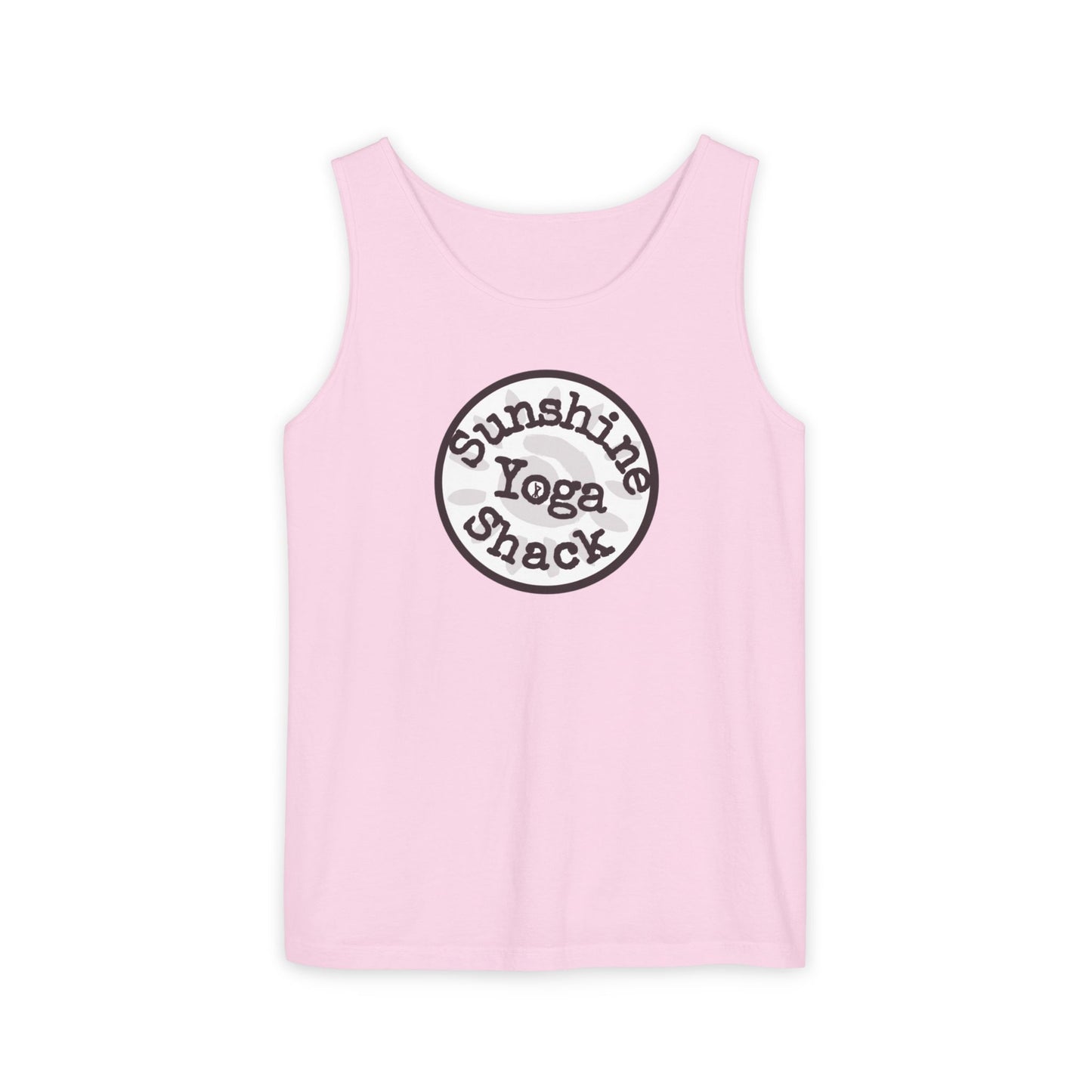 Sunshine Yoga Shack Unisex Garment-Dyed Tank Top - Perfect for Summer Yoga and Relaxation
